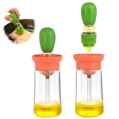 Silicone 2 in 1 Glass Oil Dispenser Bottle With Brush