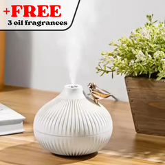 Cute Onion-Shaped Humidifier E339 with 2-Speed Spray, LED Light (+3 pcs free 3ml Oil Fragrances)