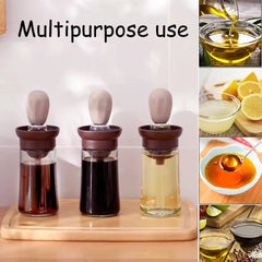 Silicone 2 in 1 Glass Oil Dispenser Bottle With Brush