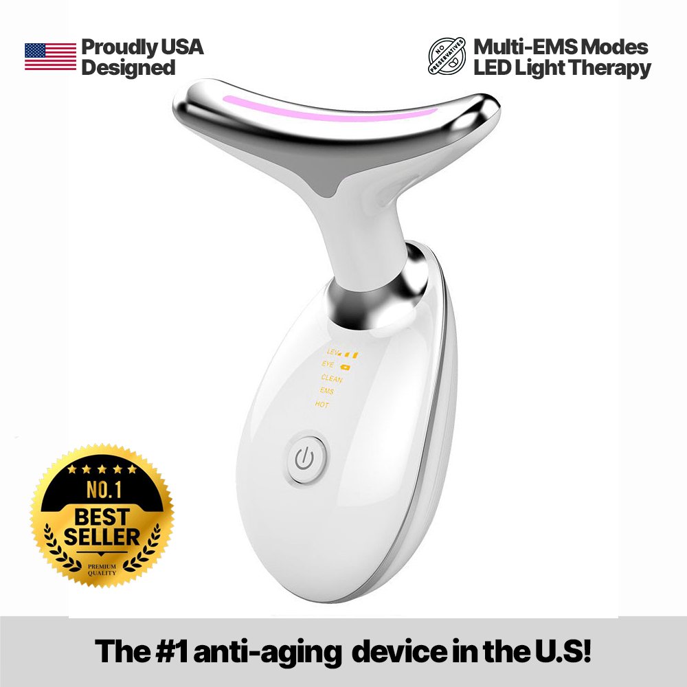 EMS RED LIGHT THERAPY FACE NECK LIFT WRINKLE REMOVER TIGHTEN MASSAGER ! Skin Lift Device For Facial At Home
